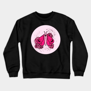 pink celestial moth Crewneck Sweatshirt